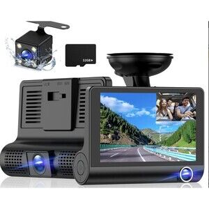 3 Channel Dash Cam Front And Rear Inside